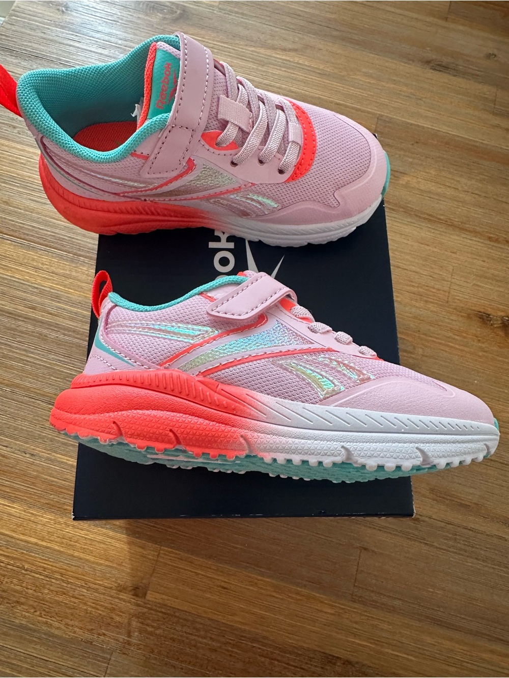 Kids Pink and Coral Reebok Sneakers - Lightweight Comfort